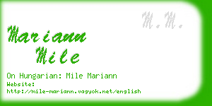 mariann mile business card
